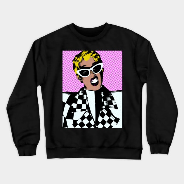 Cardi B style pop art Crewneck Sweatshirt by soundofpopart